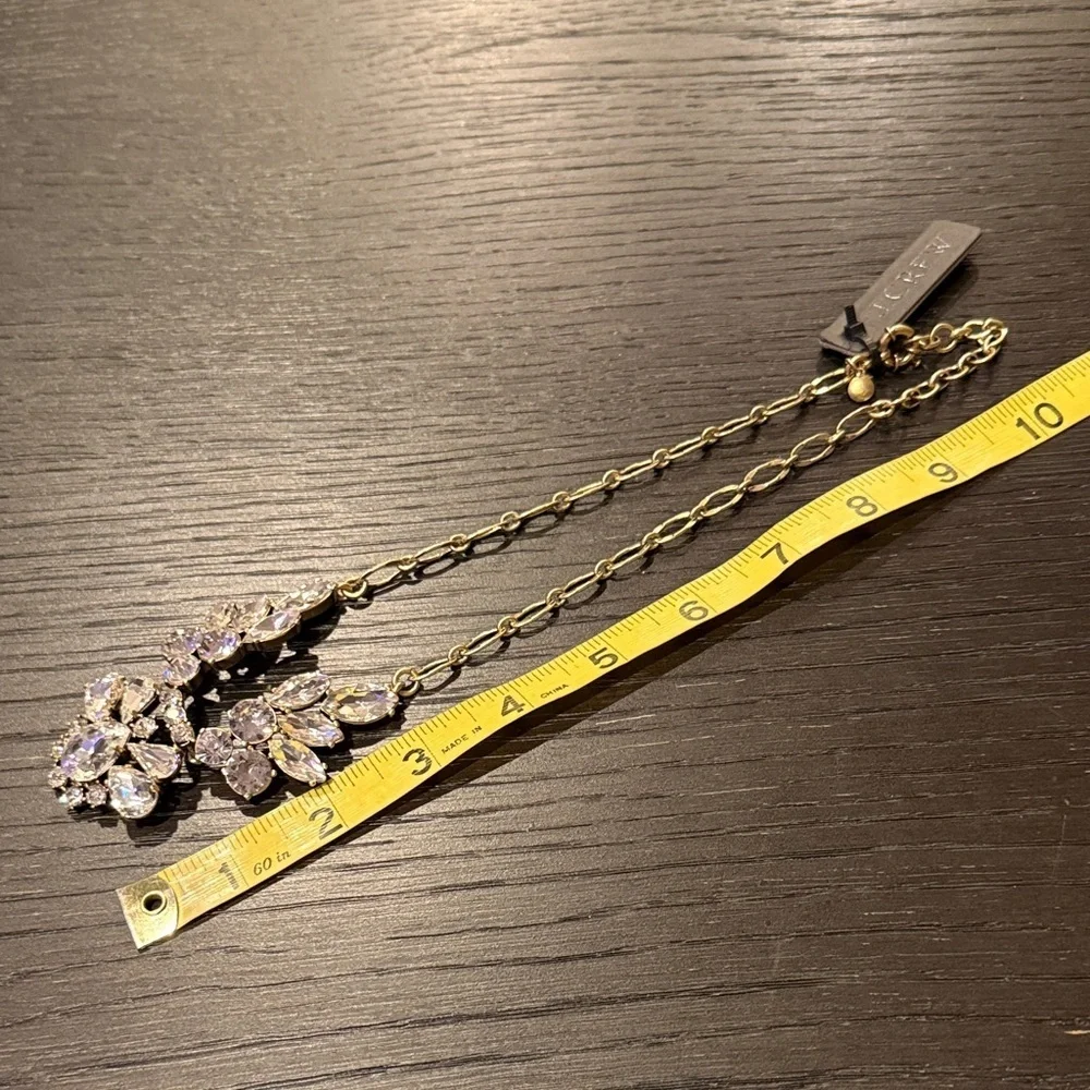 J. Crew Women’s Gold Floral Design Chain Necklace Faux Diamond